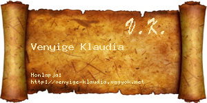 Venyige Klaudia névjegykártya
