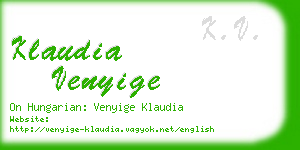 klaudia venyige business card